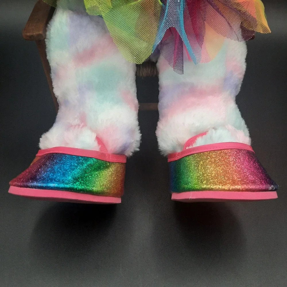 Build A Bear‎ Tie Dye Rainbow Heart Plush Stuffed Animal Cat